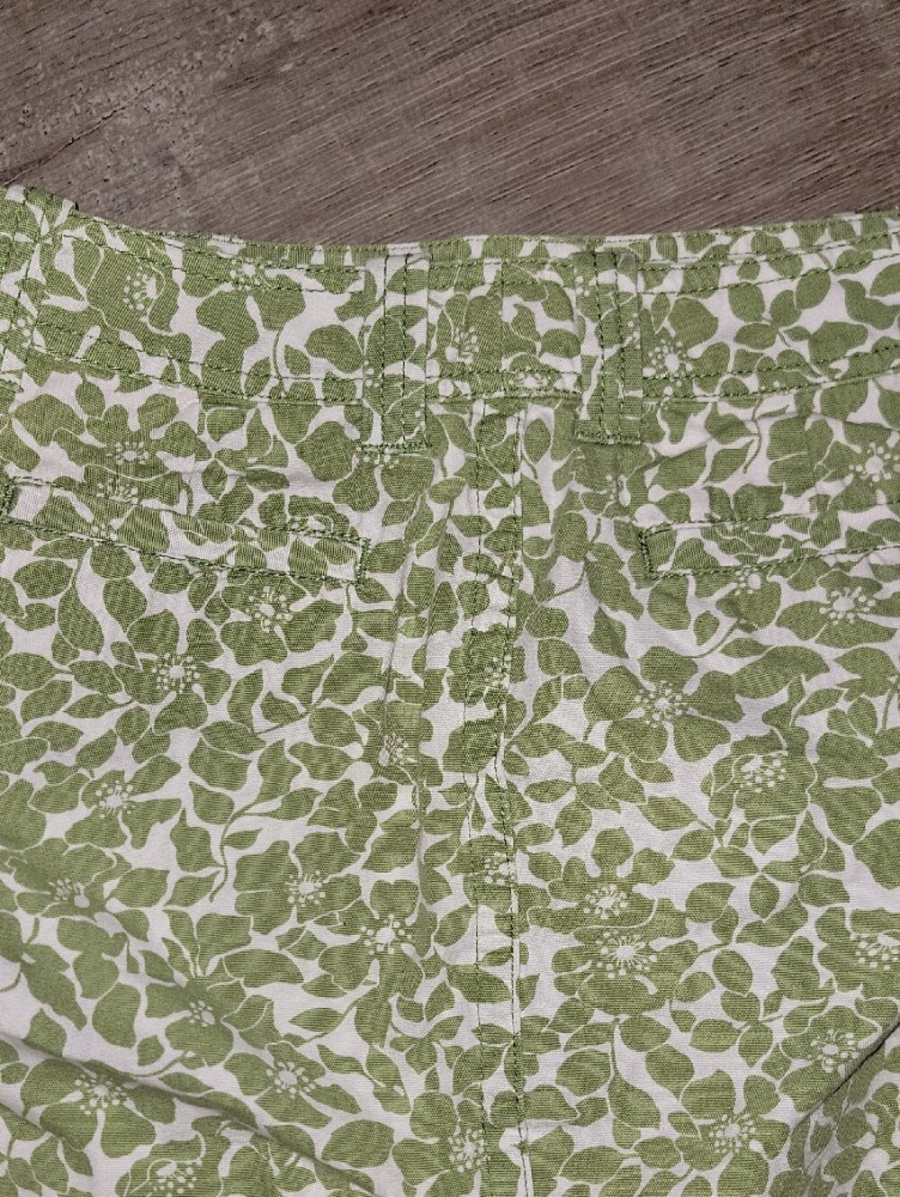 J. Crew Green and White Floral Button-Front Skirt - Picture 6 of 7